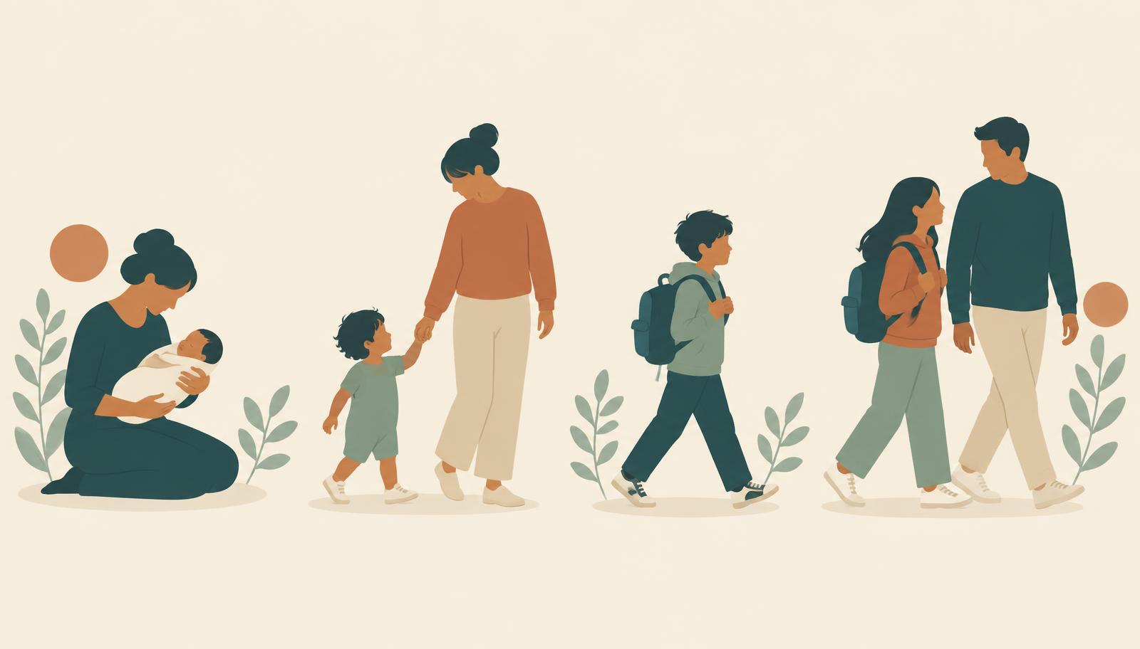 A family growing together through childhood